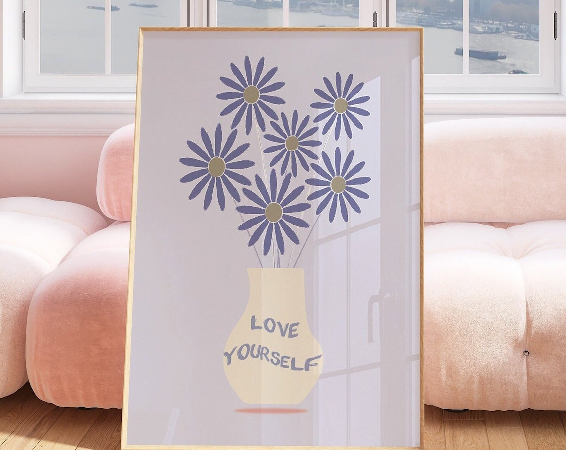 Flowers Poster, Maximalist Dopamine Aesthetic Decor