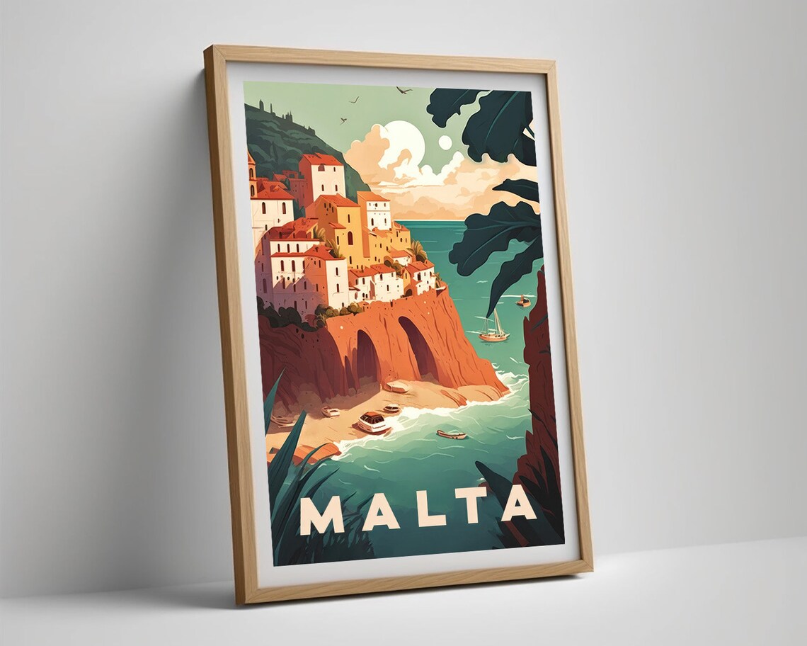 Malta Europe Travel Poster Malta Europe Wall Art Print Malta Europe Malta Painting Malta Illustration Malta Europe Home Decor - Image 5