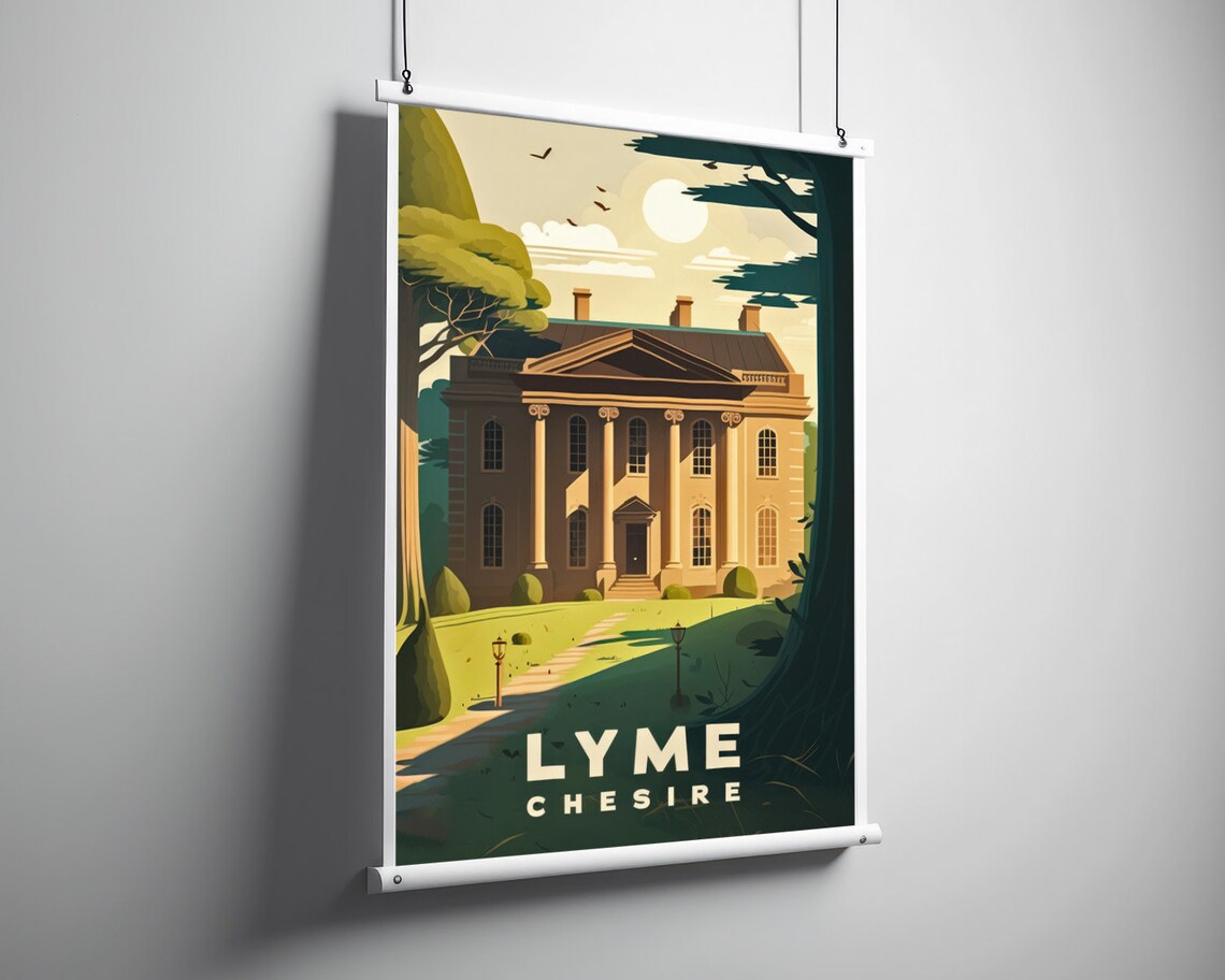 Lyme Cheshire Georgian Country House Vintage England Travel Poster - Image 3