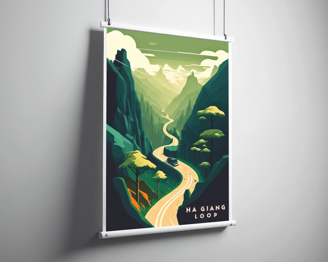 Ha Giang Loop Vietnam Winding Mountain Road Adventure Travel Poster - Image 3