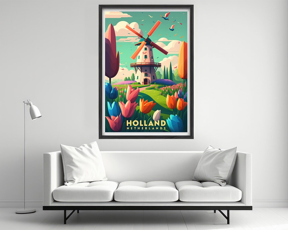 Netherlands Travel Poster, Holland Watercolor Art Print - Image 2
