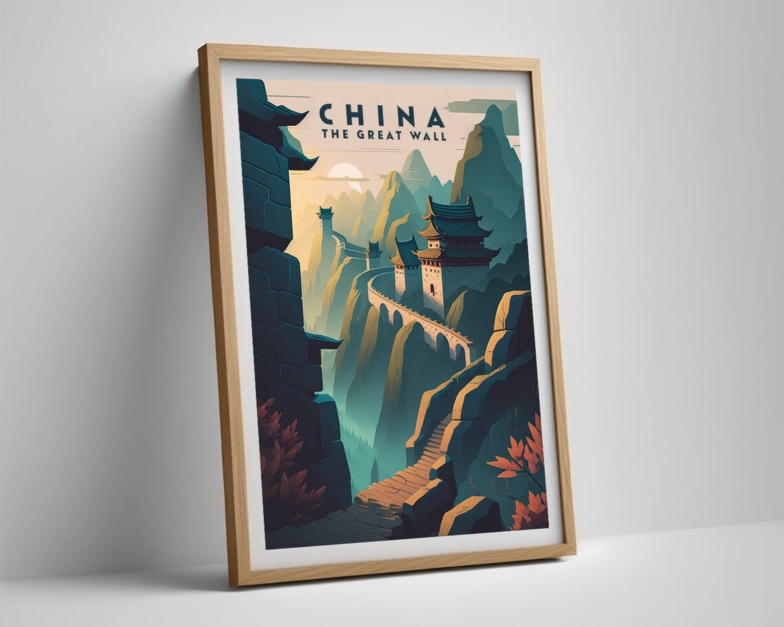 Great Wall Of China Travel Poster, Beijing Art Print - Image 5
