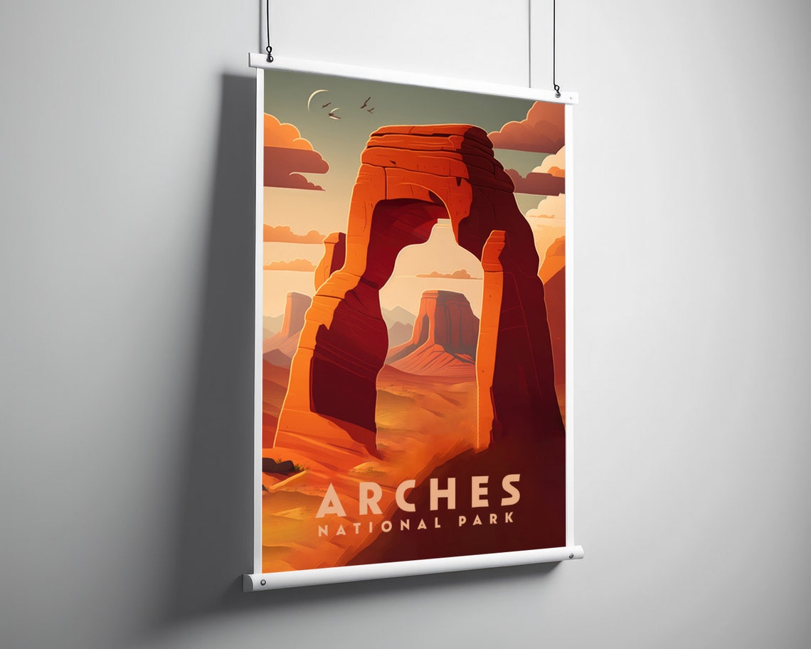 Arches National Park Utah Delicate Arch Desert Vintage Poster - Image 3