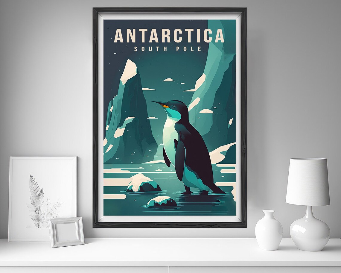 Antarctica Watercolor Travel Poster, Wall Art Print - Image 4