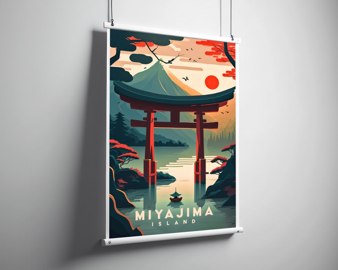 Miyajima Island Japan Travel Poster Miyajima Island Japan Wall Art Print Hiroshima Japan Painting Illustration Japan Watercolor - Image 3