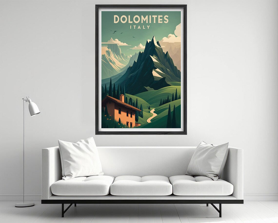 Dolomites Italy Travel Poster, Watercolor Decor - Image 2