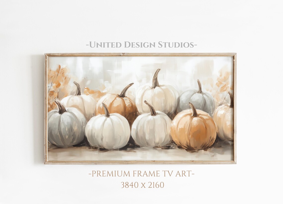 Autumn Light Pumpkin Art Print, Muted Halloween Decor