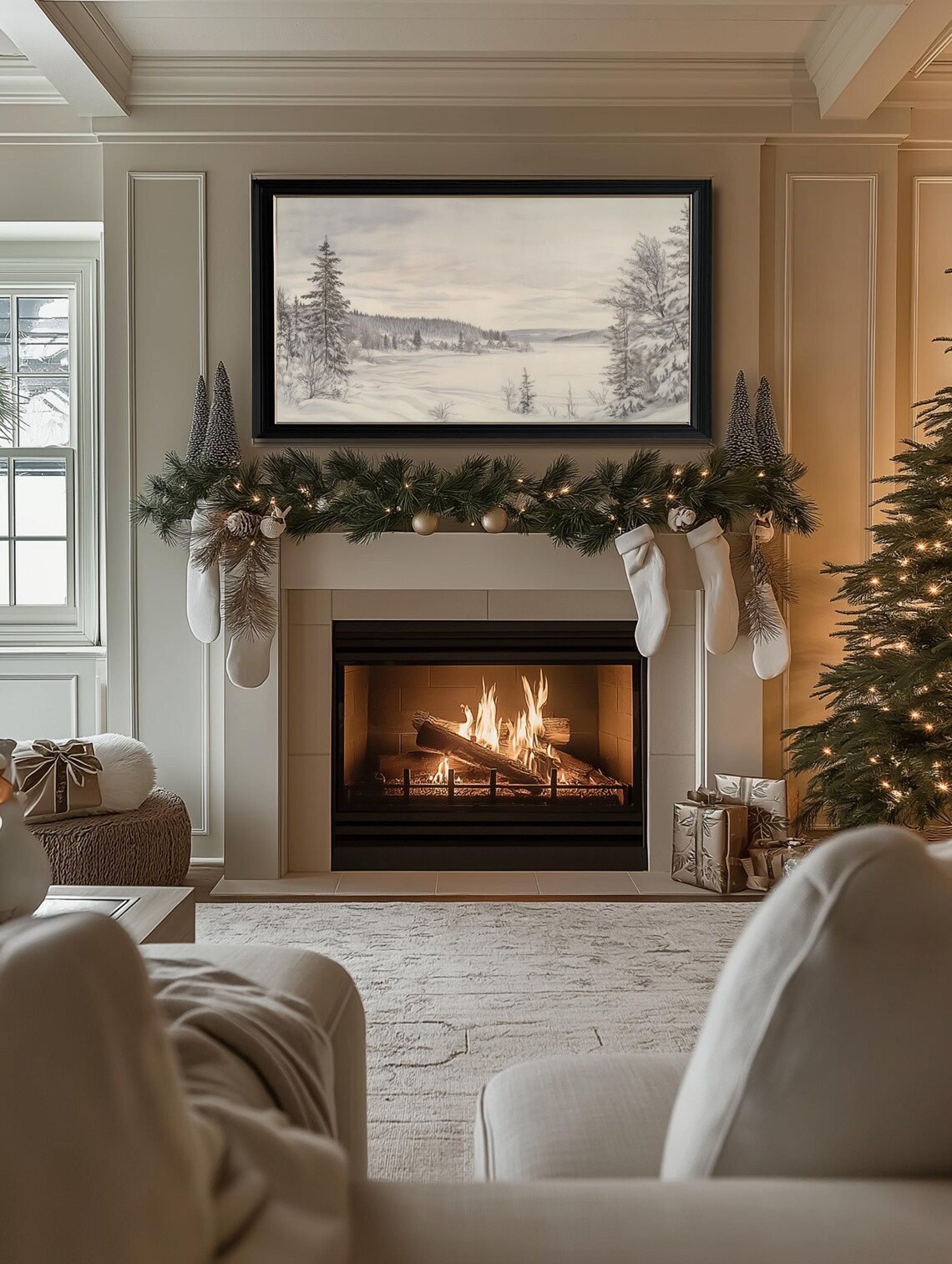 Winter Snow Landscape Art Print, Holiday Decor - Image 2