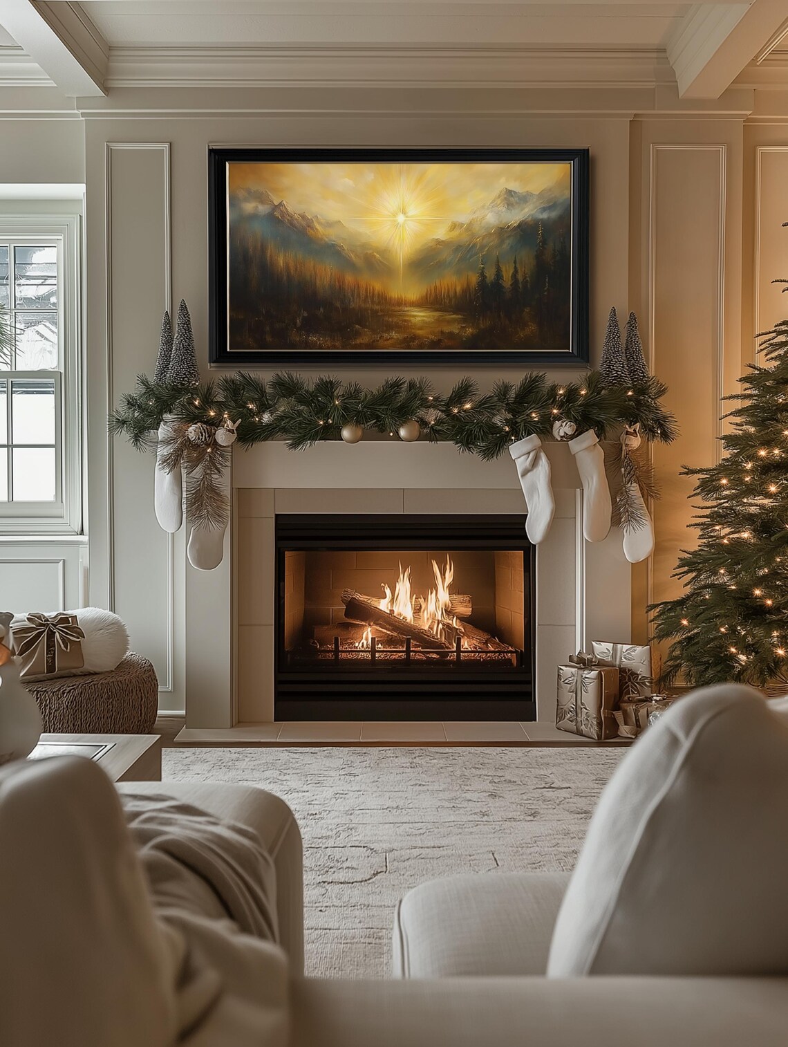 Star Of Bethlehem Radiant Sky Mountain Valley Christmas Faith Poster - Image 2