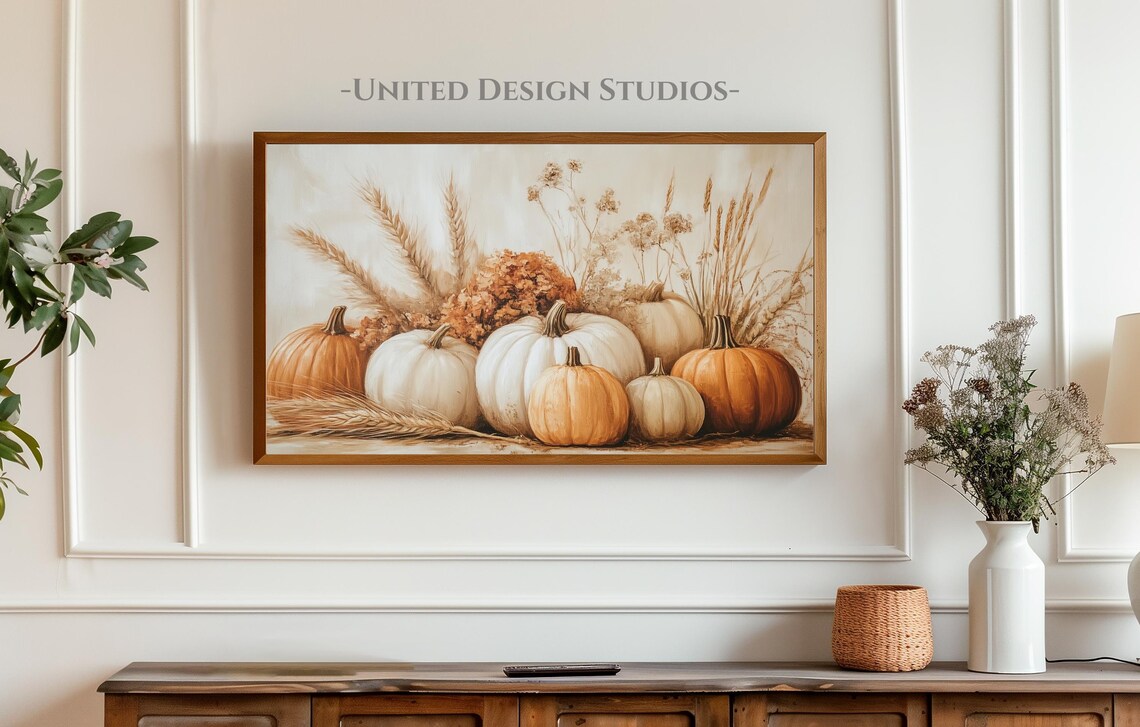 Pumpkins Oil Painting Art Print, Rustic Farmhouse - Image 3
