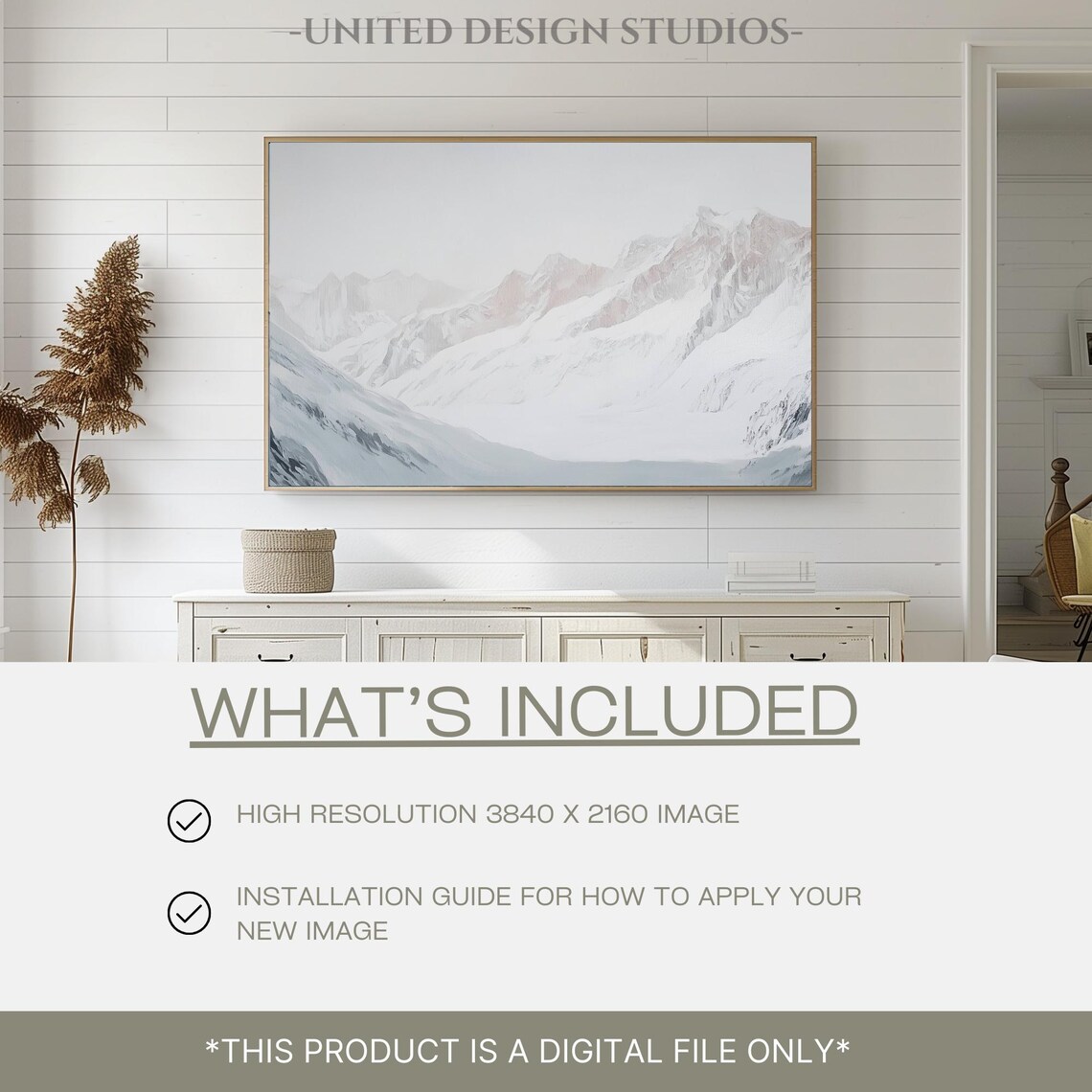 Winter Mountain Landscape Art Print, Holiday Theme - Image 2