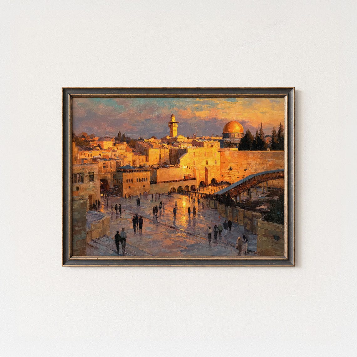 Jerusalem Western Wall at Golden Sunset Dome of the Rock Poster