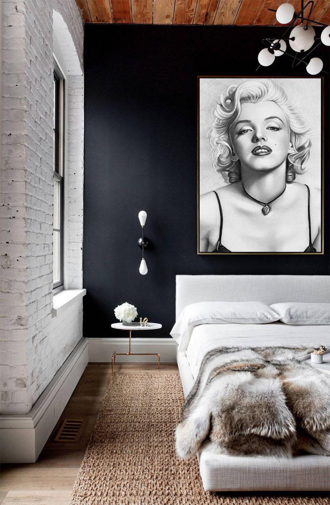 Marilyn Monroe Detailed Pencil Sketch Classic Hollywood Portrait Poster - Image 2