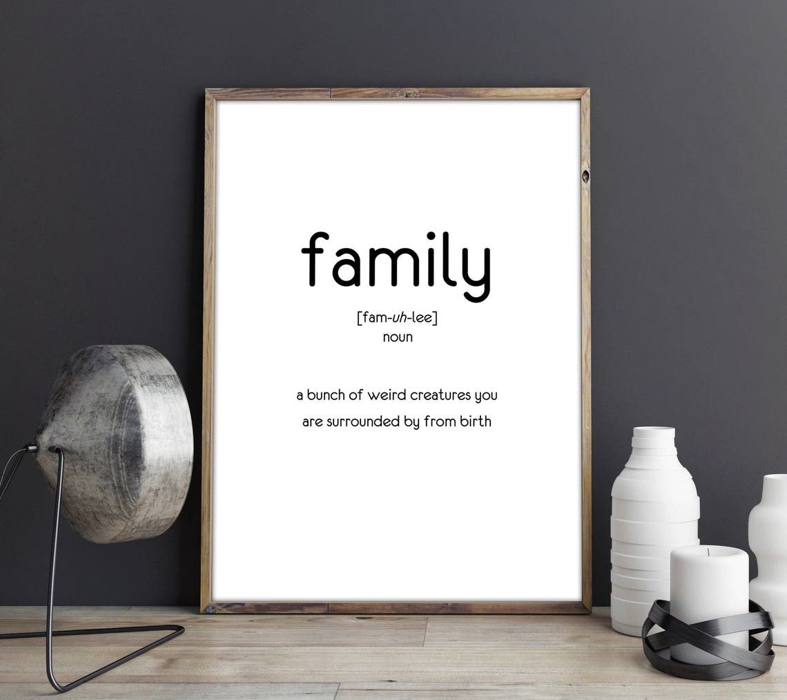 Sale Family Definition Funny Definition Art Family Print Family Definition Art Family Wall Art Definition Prints - Image 3