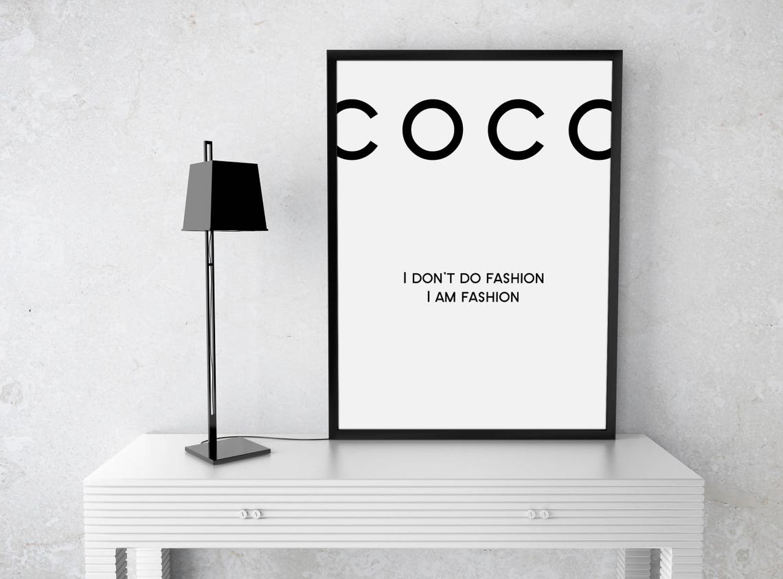 Coco I Do Not Do Fashion I Am Fashion Black Typography Poster - Image 3
