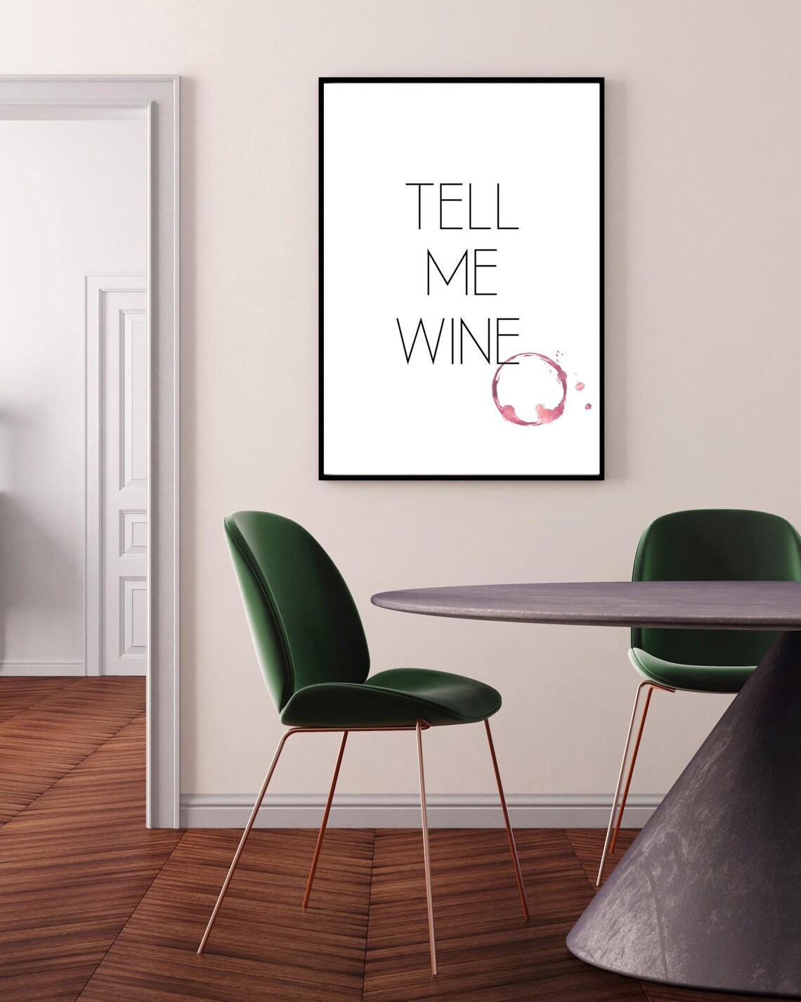 Tell Me Wine Funny Typography Wine Stain Kitchen Humor Art Poster - Image 2
