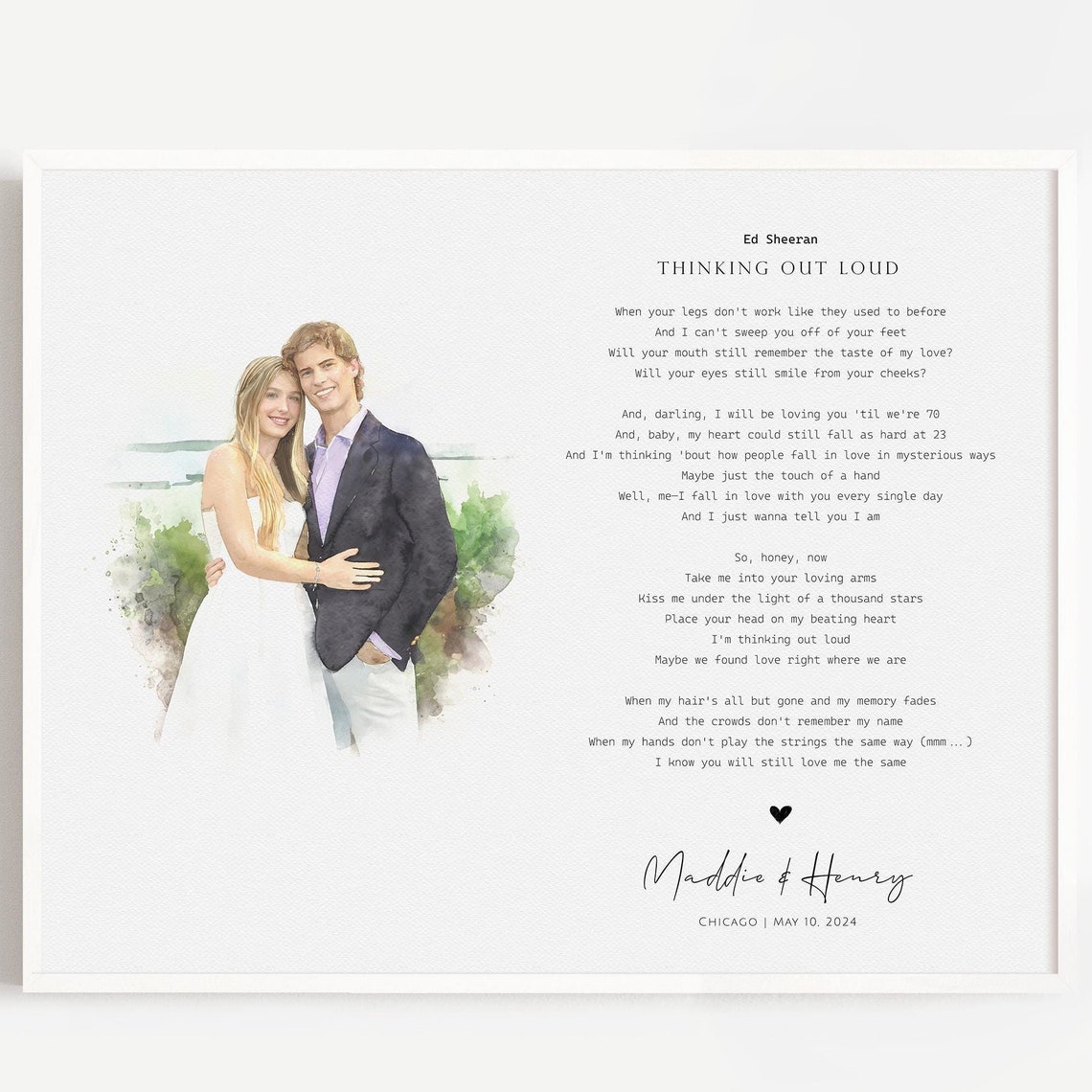Elvis Presley Cant Help Falling in Love Wedding Lyrics Poster - Image 4