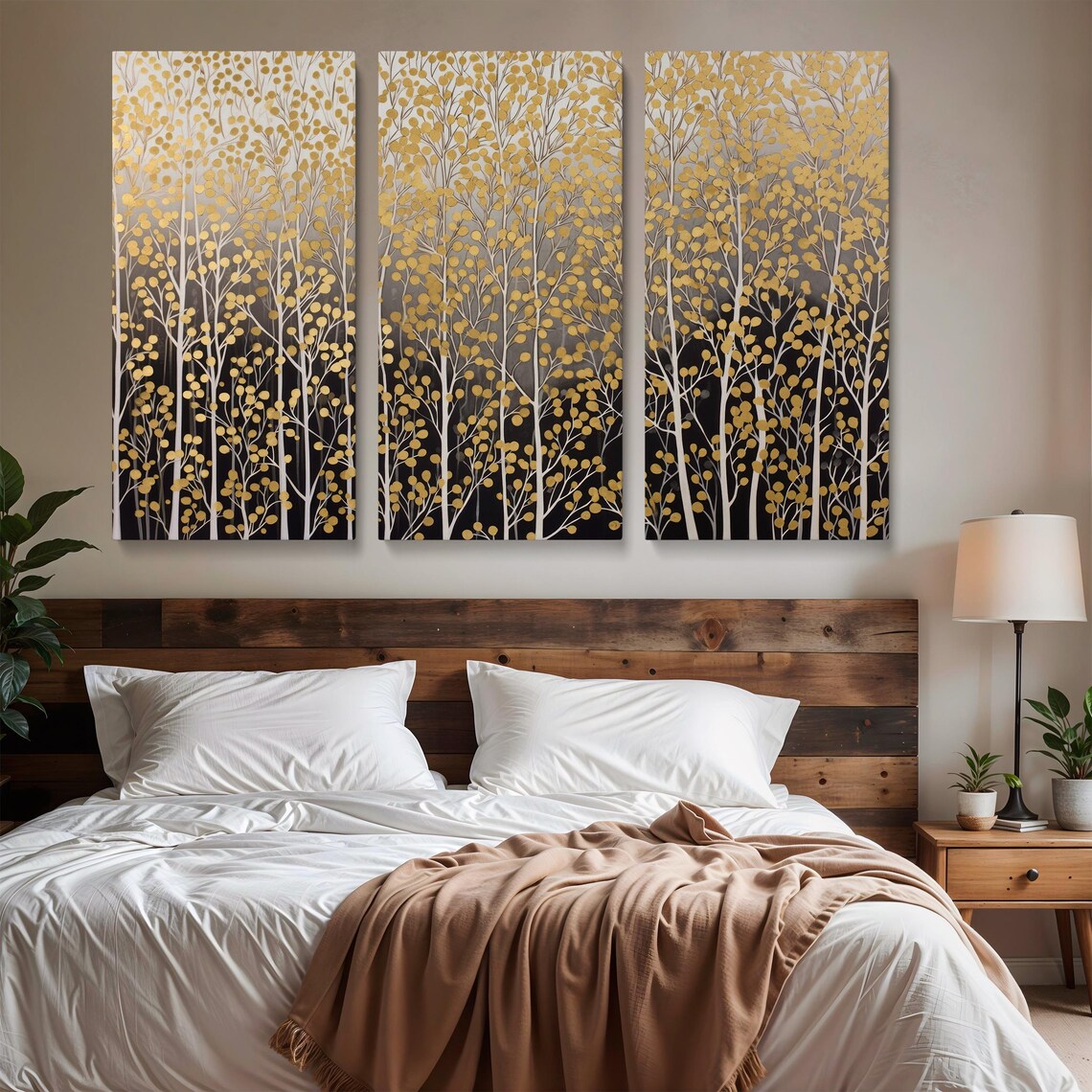 Gold And Silver Confetti Abstract Nature Painting - Image 2