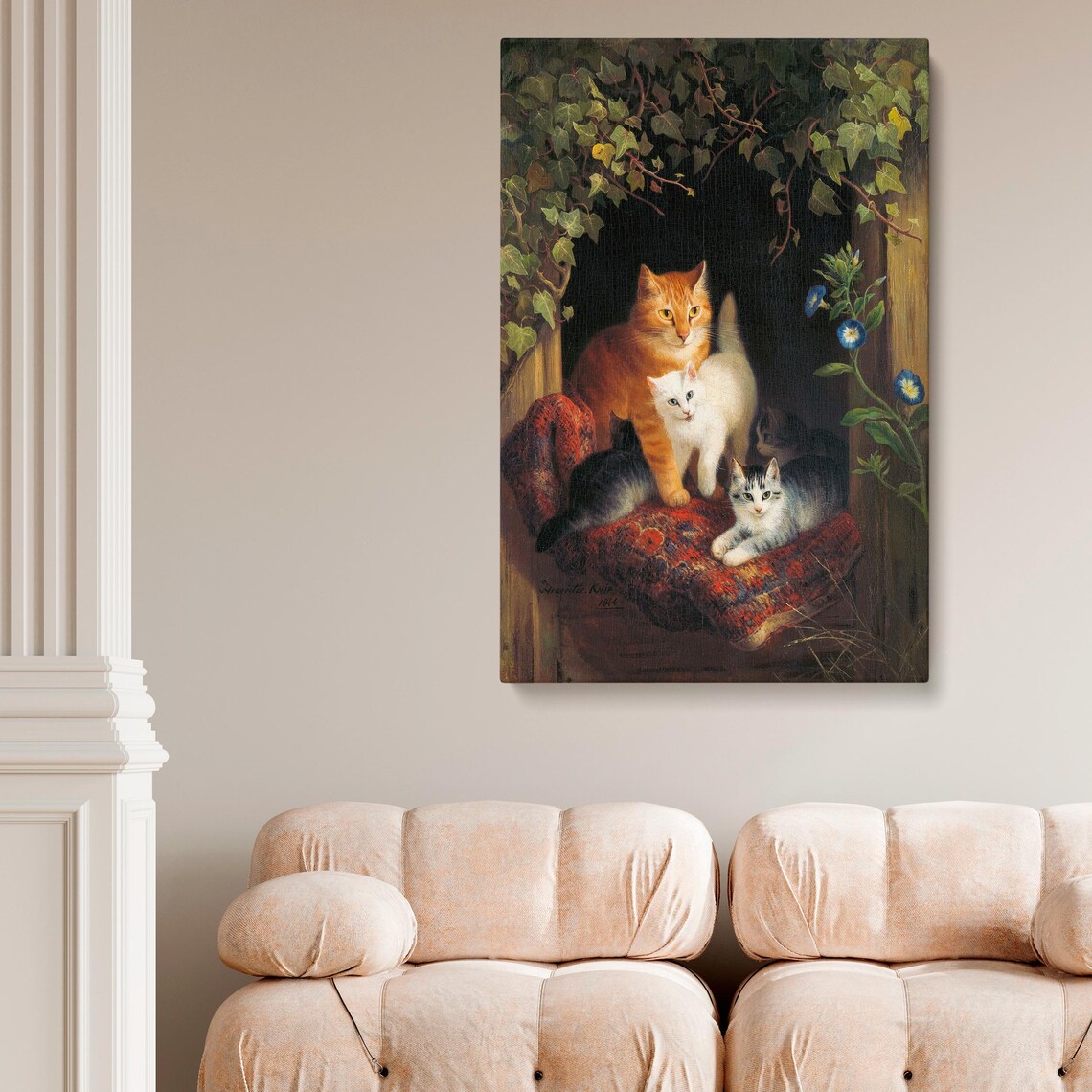 Henriette Ronner Cat With Kittens 1844 Vintage Painting Poster