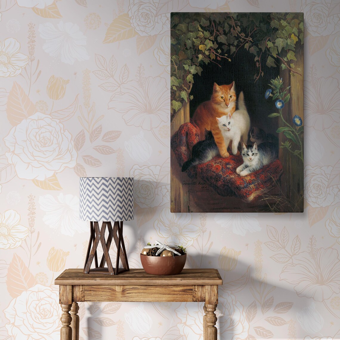 Henriette Ronner Cat With Kittens 1844 Vintage Painting Poster - Image 3