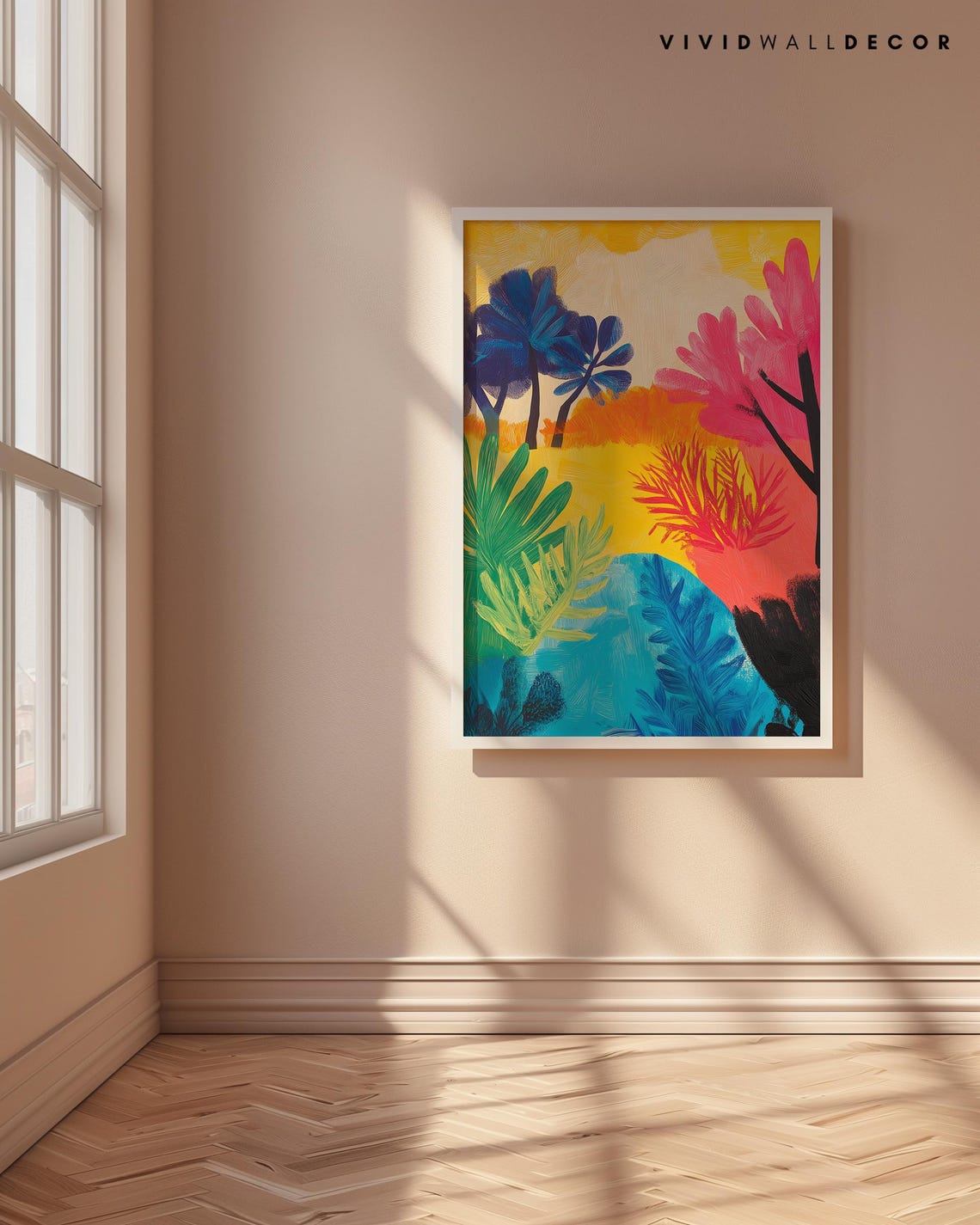 Abstract Tropical Sunset Jungle Foliage Vibrant Color Wall Poster - Image 4
