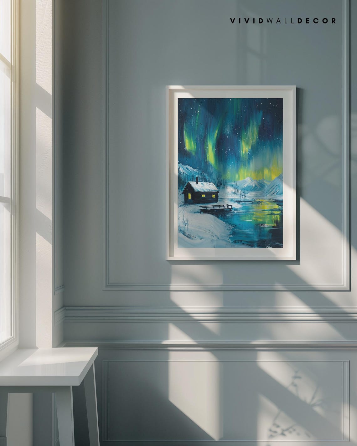 Cozy Cabin Under The Aurora Borealis On A Winter Night Poster - Image 3