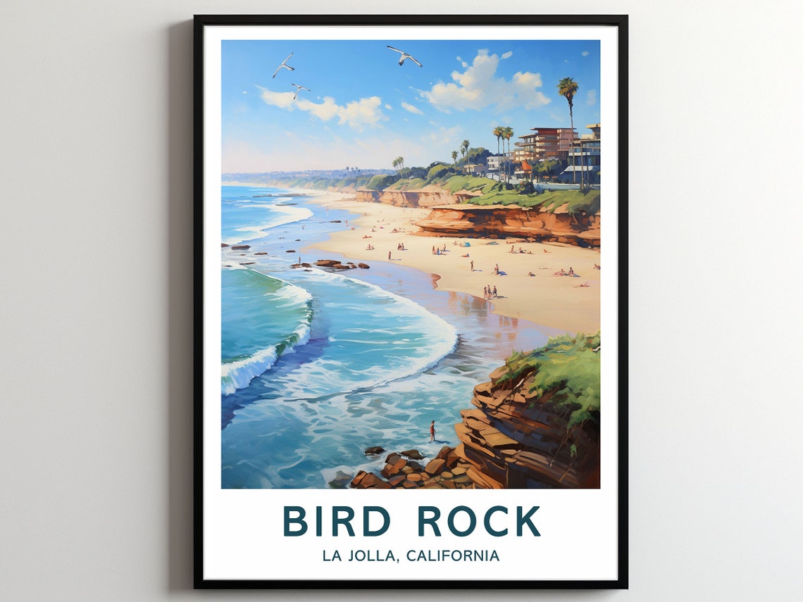Bird Rock La Jolla California Coastal Cliffs Ocean View Poster