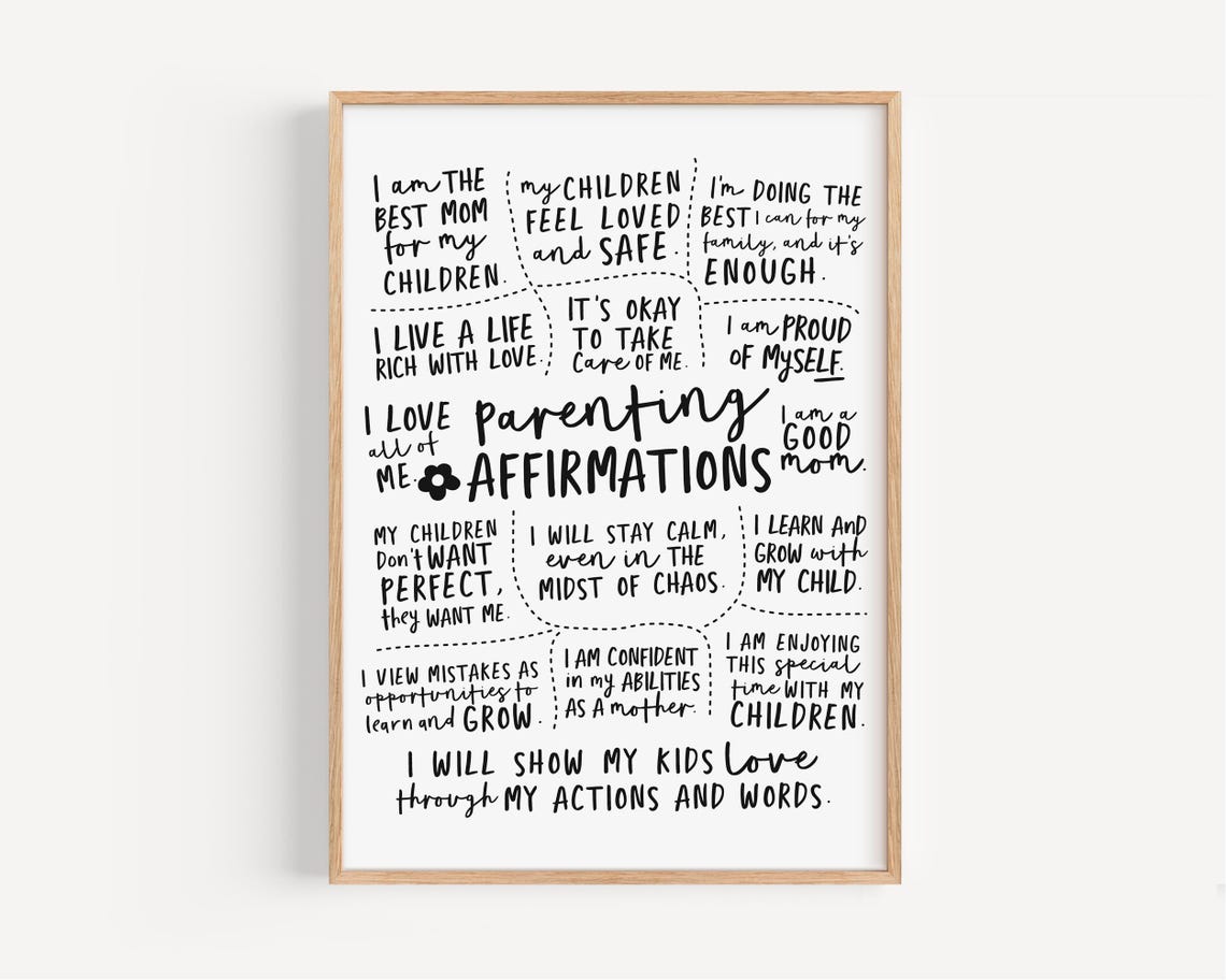 Parenting Affirmations Encouraging Mom Wall Decor Quote Poster