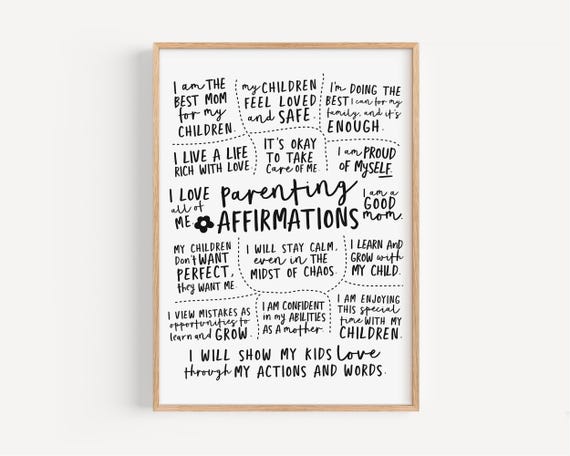 Positive Mom Affirmations Parent Affirmation Poster Encouraging Quotes For New Mom Prints Printable Art