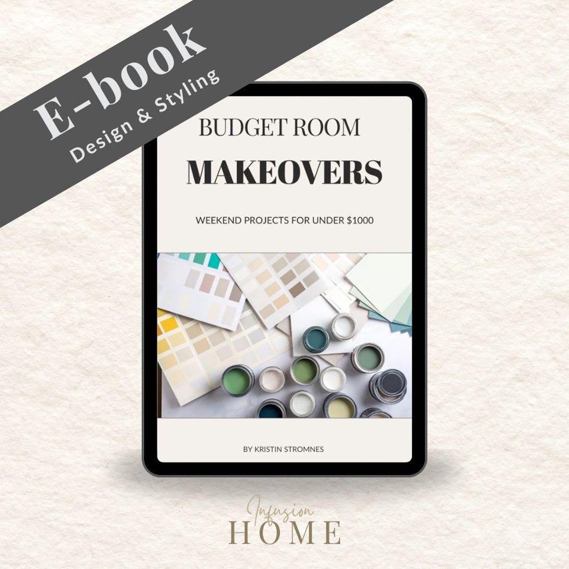 Budget Room Makeovers Weekend Ebook Cover Design Art Print for DIY