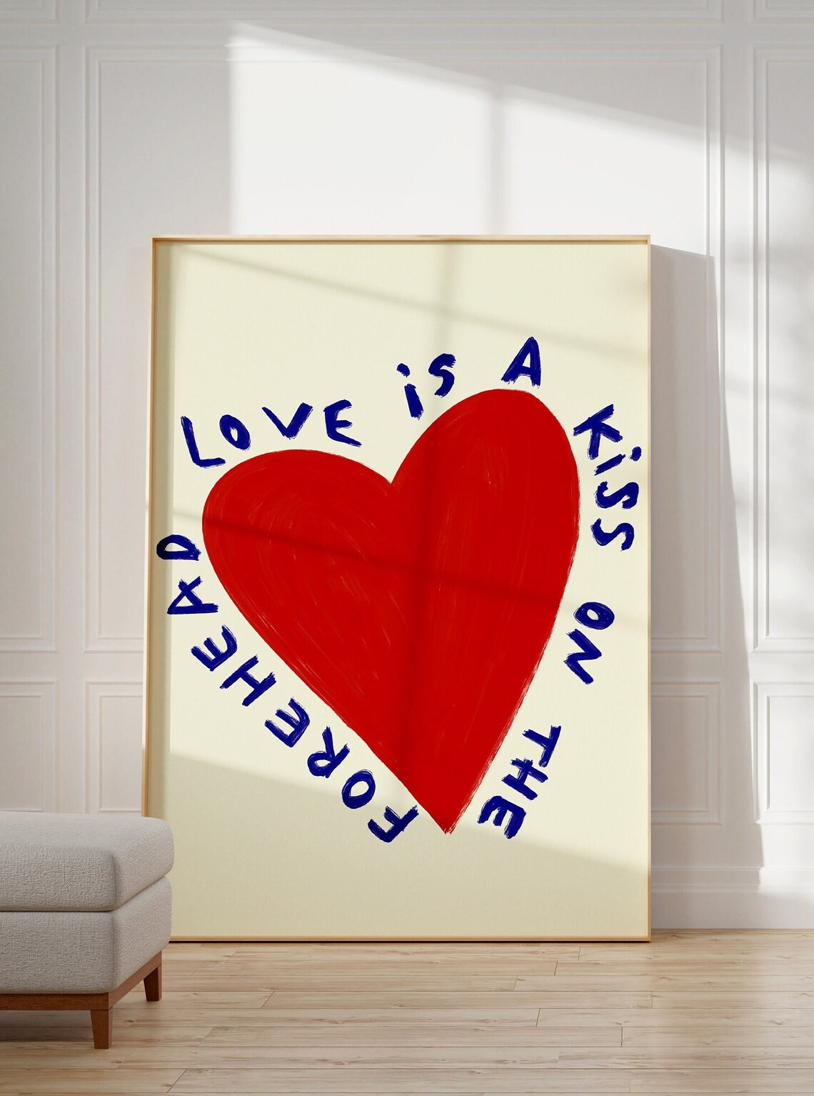 Love Heart Red And Blue Art Print, Modern Decor - Image 2