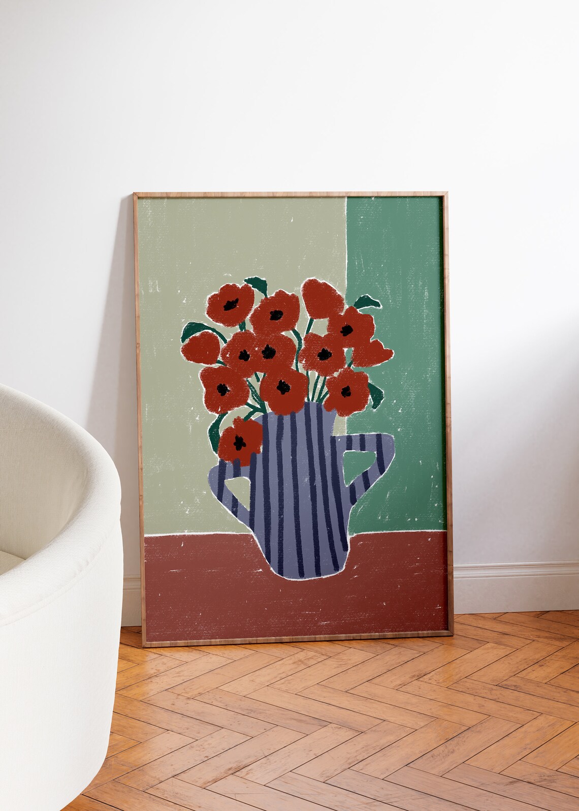 Bouquet Of Flowers Floral Poster, Botanical Print
