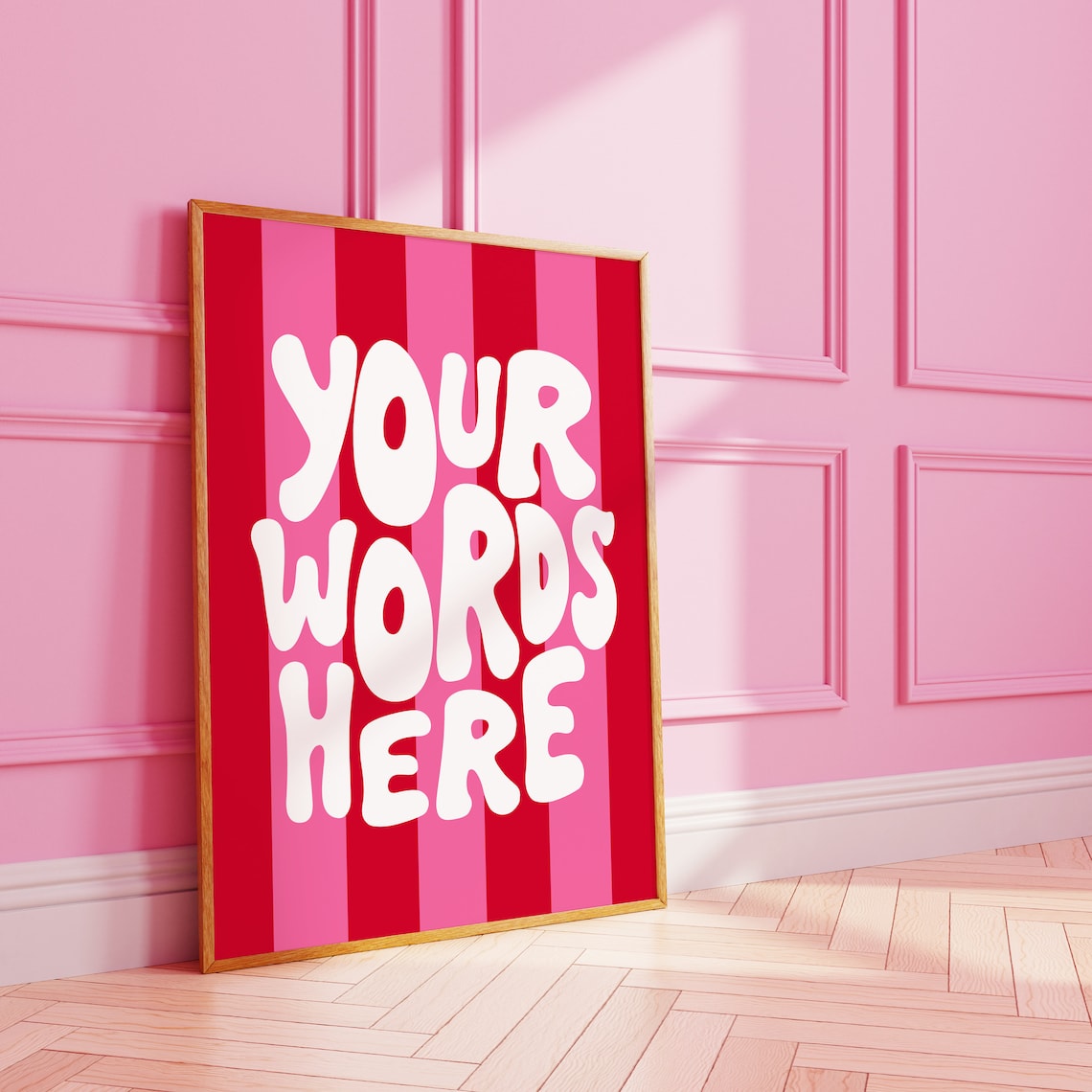 Groovy Striped Custom Quote Typography Wall Print