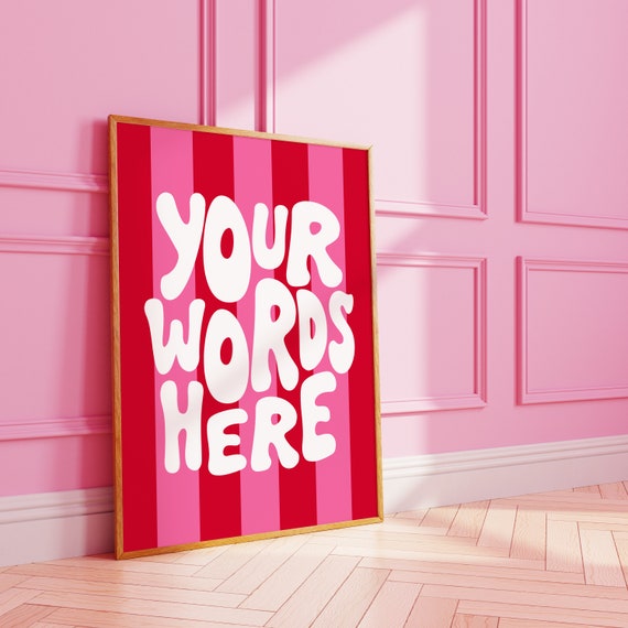Groovy Striped Custom Quote Typography Wall Print