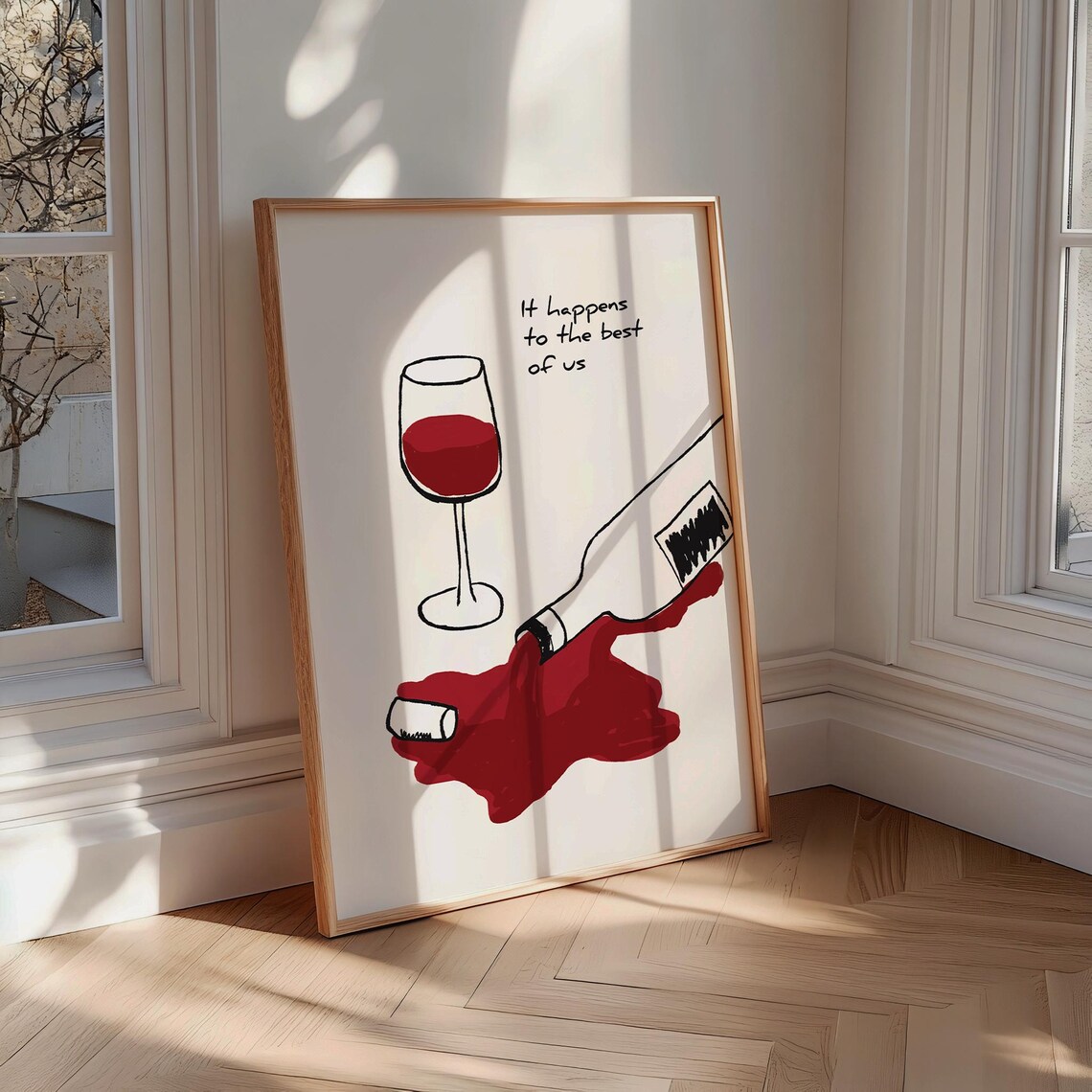 It Happens To The Best Of Us Spilled Wine Funny Bar Wall Art - Image 2