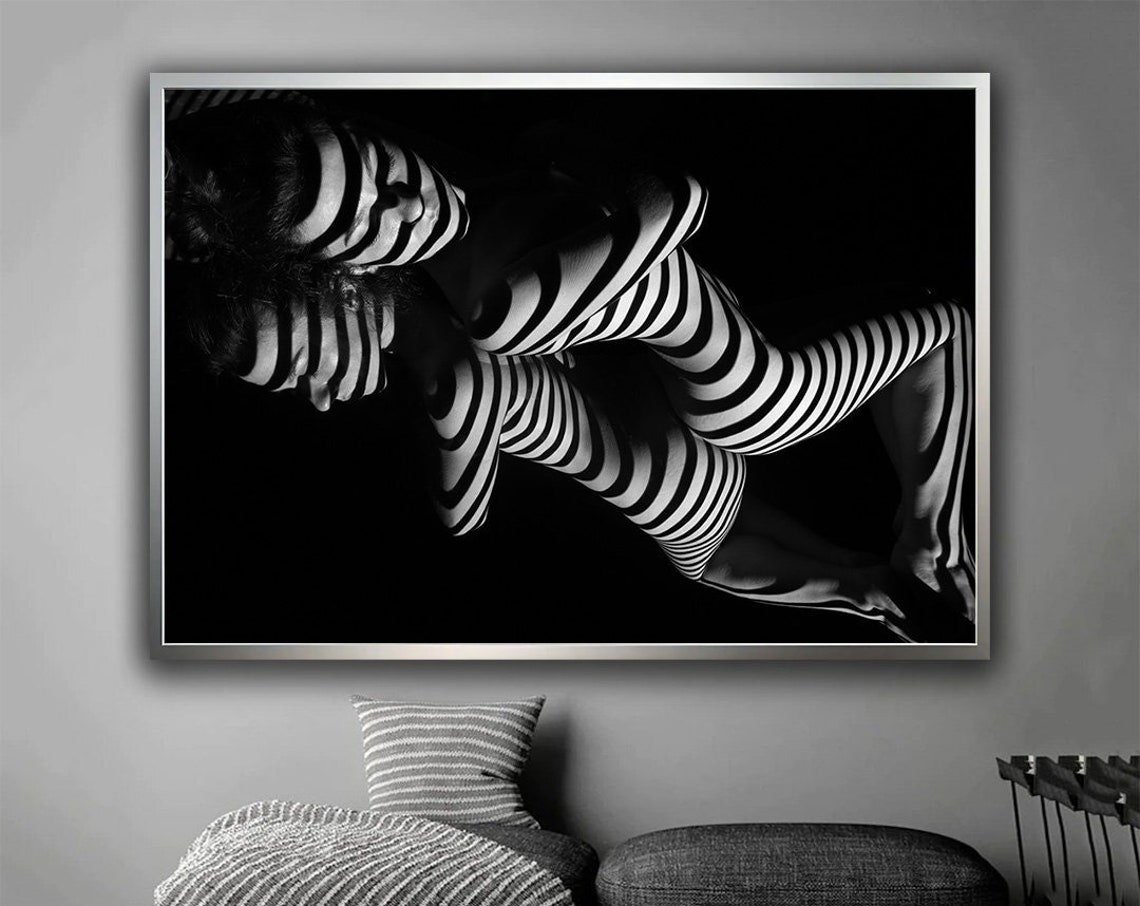 Zebra Sexy Woman Zebra Woman Decor Zebra Woman Wall Art Black White Woman Poster Sexy Woman