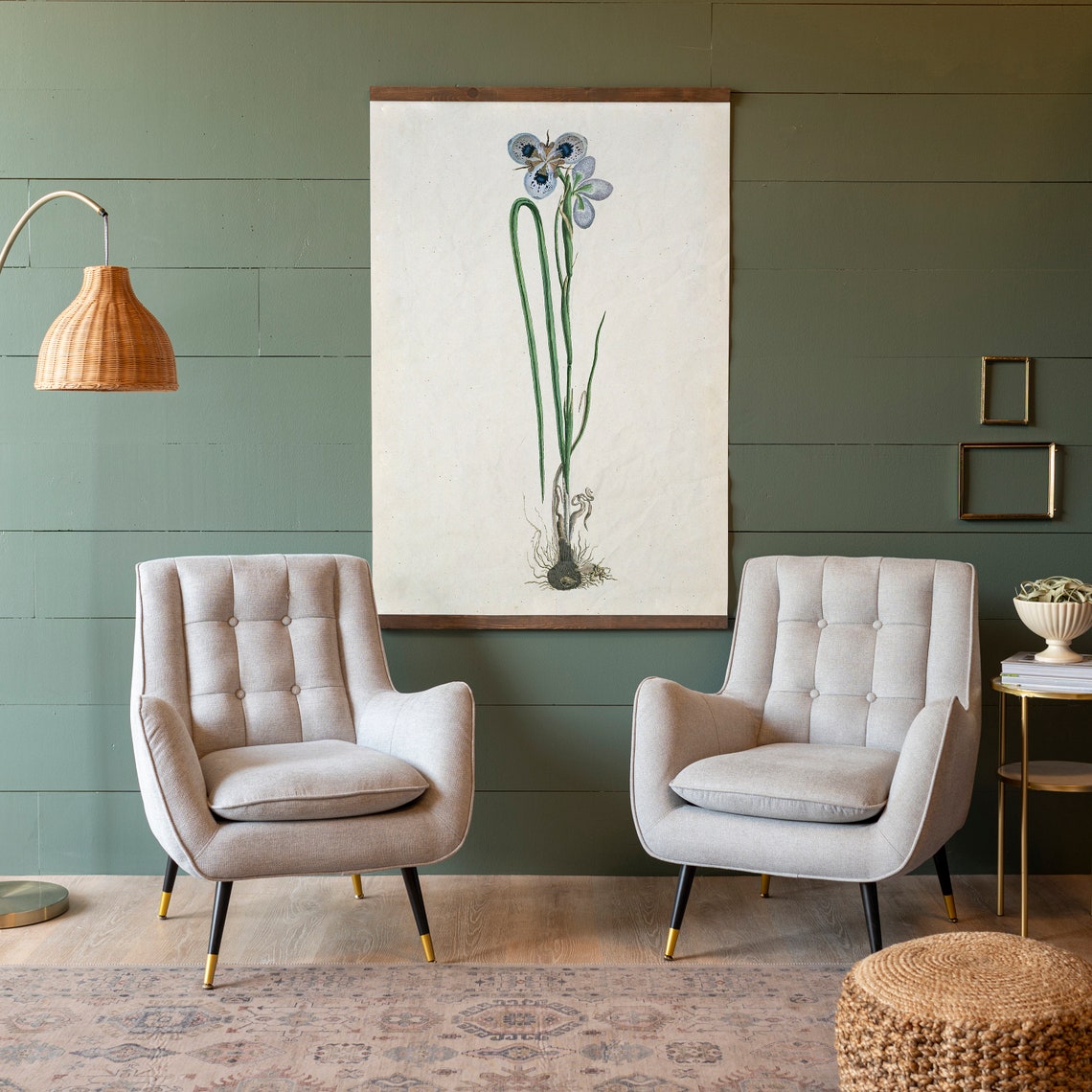 Vintage Botanical Blue Iris Illustration Classic Floral Poster - Image 3