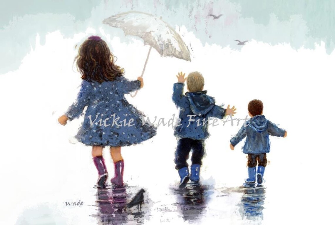 Big Sister and Two Brothers by Vickie Wade Art Print
