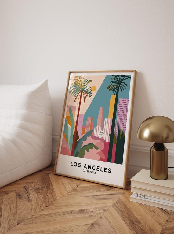Los Angeles Art Print Travel Poster Henri Matisse Style