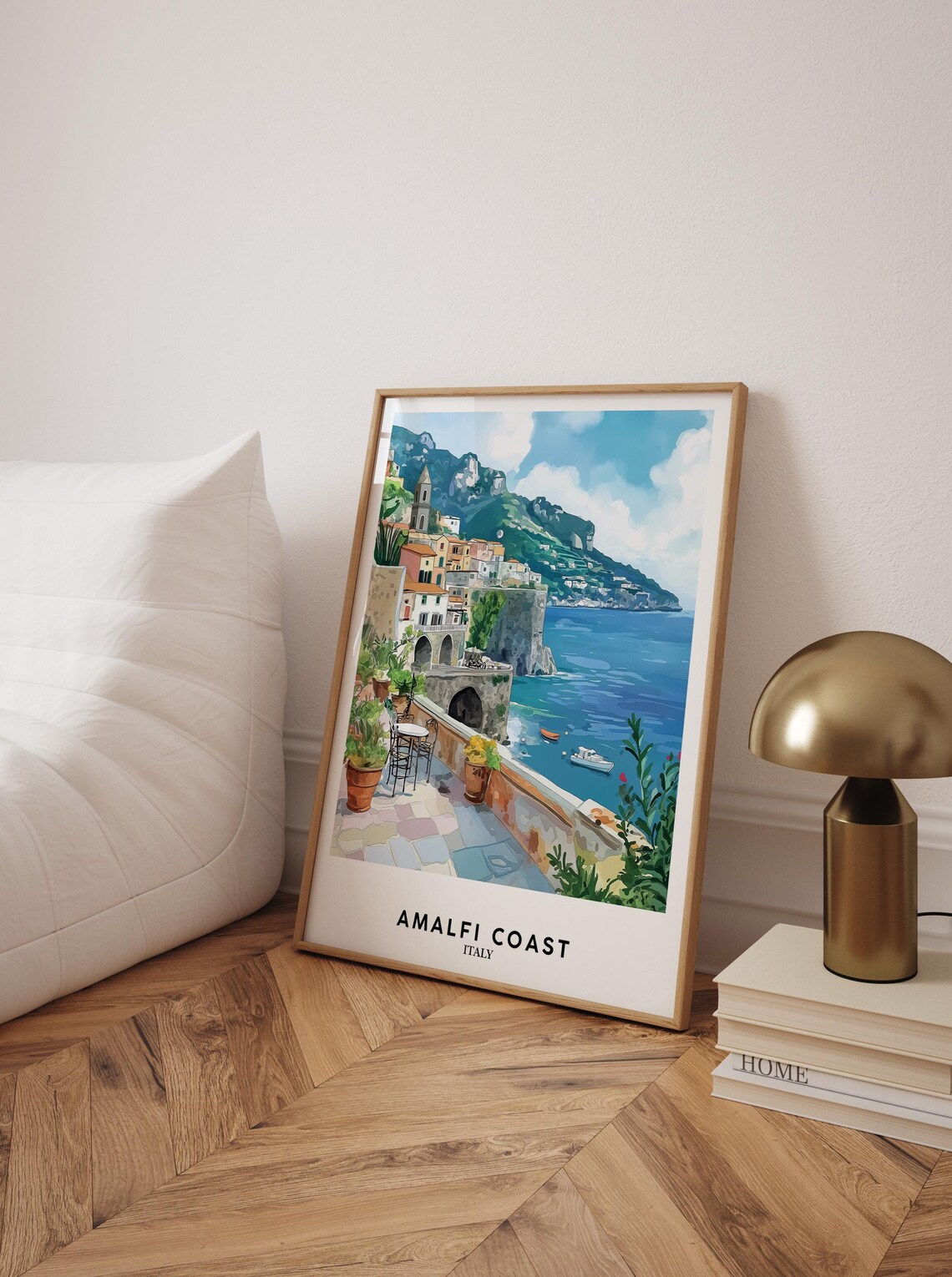 Amalfi Coast Italy Mediterranean Terrace Sea View Art Poster