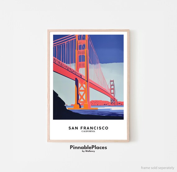 Golden Gate Bridge Bold Pop Art Illustration San Francisco Poster