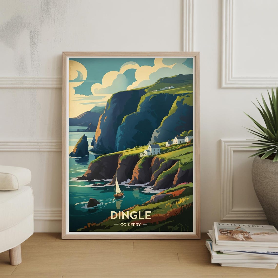 Dingle County Kerry Ireland Sea Cliffs Coastal Travel Poster