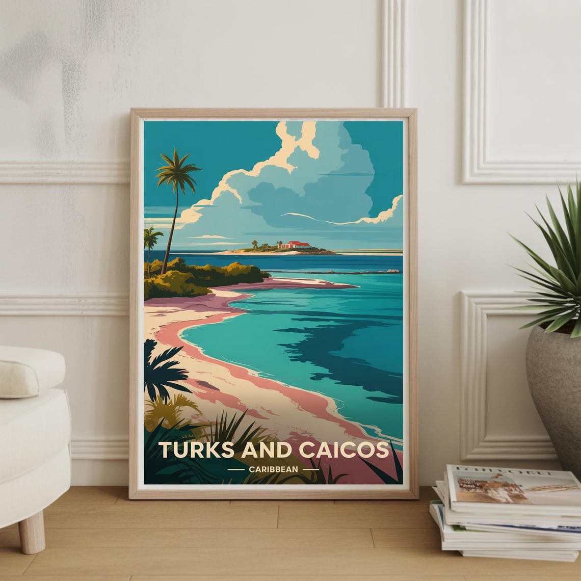 Turks and Caicos Caribbean Beach Turquoise Island Paradise Poster