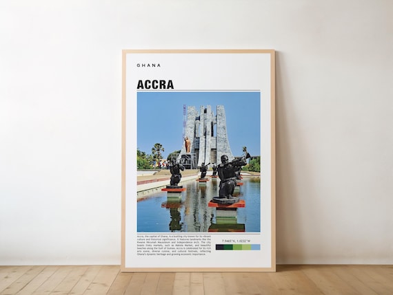 Accra Ghana Independence Arch Nkrumah Memorial Travel Poster