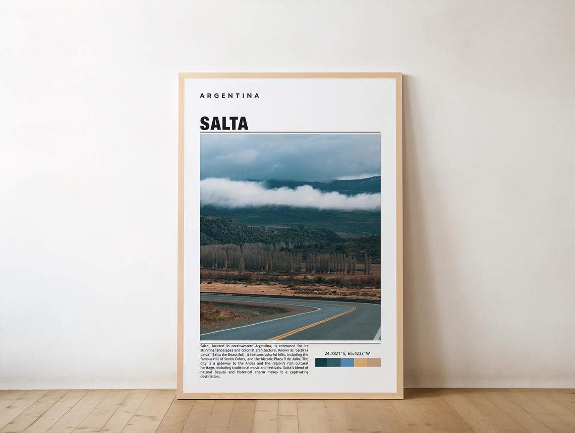 Salta Argentina Winding Mountain Road Photography Travel Poster