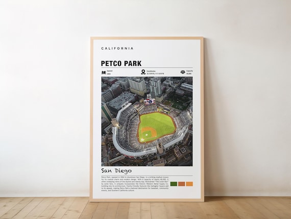 Petco Park San Diego Aerial Stadium Photo Downtown Sports Poster