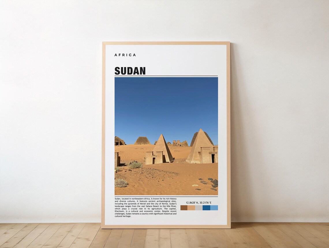 Sudan Desert Pyramids Meroe Ancient Ruins Africa Photo Art Poster