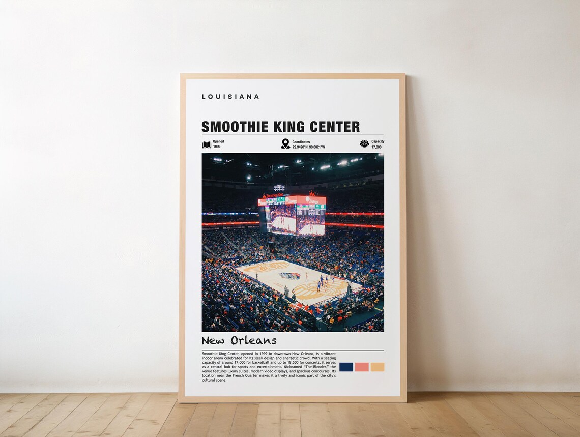 Smoothie King Center New Orleans 1999 Basketball Arena Crowd Poster
