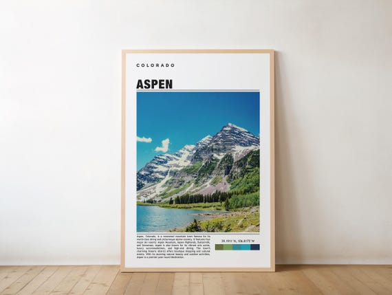 Aspen Print Art Poster Photo Painting Travel Wall Ski Resort