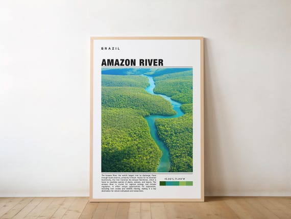 Amazon River Print Art Poster Photo Painting Forest
